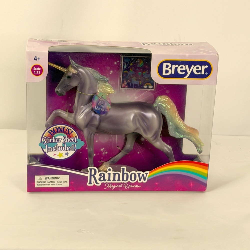 Breyer Rainbow Magical Unicorn 1:12 Scale Model Horse 97267 Purple Glitter New